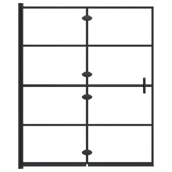 vidaXL Foldable Shower Screen Tempered Glass 120x140 cm Black