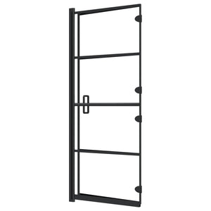 vidaXL Foldable Shower Screen Tempered Glass 120x140 cm Black