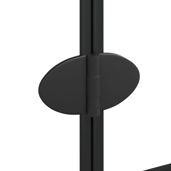 vidaXL Foldable Shower Screen Tempered Glass 120x140 cm Black