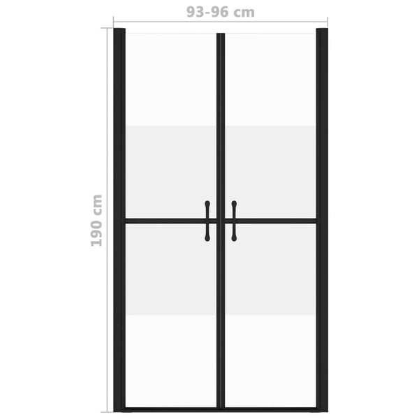 vidaXL Shower Door Half Matt ESG (93-96)x190 cm