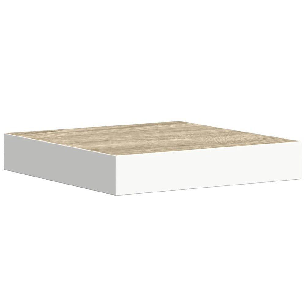 vidaXL Floating Shelf Oak Look and White 23x23.5x3.8 cm MDF