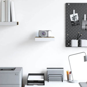 vidaXL Floating Shelf Oak Look and White 23x23.5x3.8 cm MDF