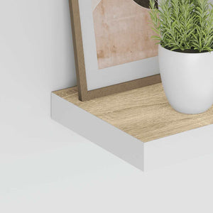 vidaXL Floating Shelf Oak Look and White 23x23.5x3.8 cm MDF