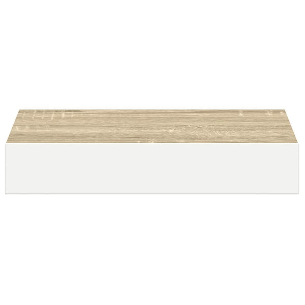 vidaXL Floating Shelf Oak Look and White 23x23.5x3.8 cm MDF