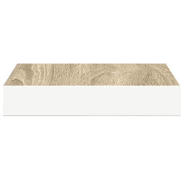 vidaXL Floating Shelf Oak Look and White 23x23.5x3.8 cm MDF