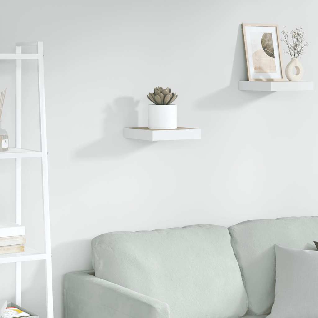 vidaXL Floating Shelf Oak Look and White 23x23.5x3.8 cm MDF