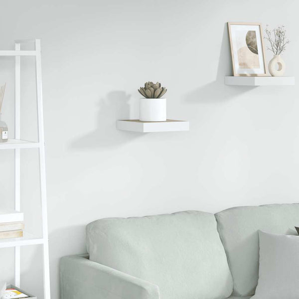 vidaXL Floating Shelf Oak Look and White 23x23.5x3.8 cm MDF