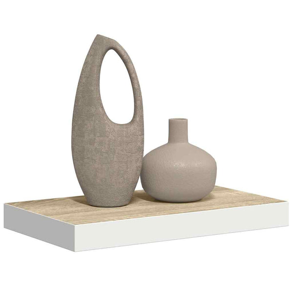 vidaXL Floating Shelf Oak Look and White 40x23x3.8 cm MDF