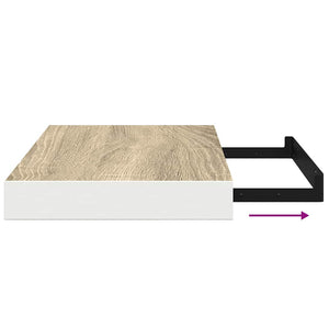 vidaXL Floating Shelf Oak Look and White 40x23x3.8 cm MDF