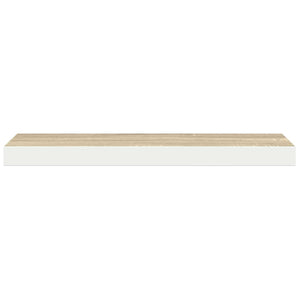 vidaXL Floating Wall Shelf Oak-look and White 60x23.5x3.8 cm MDF