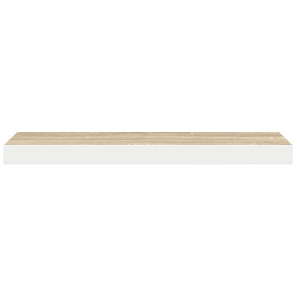 vidaXL Floating Wall Shelf Oak-look and White 60x23.5x3.8 cm MDF