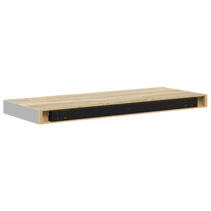 vidaXL Floating Wall Shelf Oak-look and White 60x23.5x3.8 cm MDF