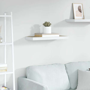 vidaXL Floating Wall Shelf Oak-look and White 60x23.5x3.8 cm MDF