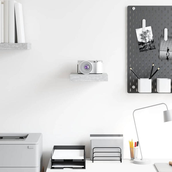 vidaXL Floating Wall Shelf Concrete Gray 23x23.5x3.8 cm MDF