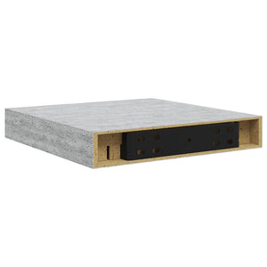 vidaXL Floating Wall Shelf Concrete Gray 23x23.5x3.8 cm MDF