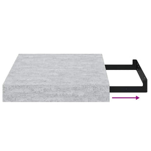vidaXL Floating Wall Shelf Concrete Gray 23x23.5x3.8 cm MDF