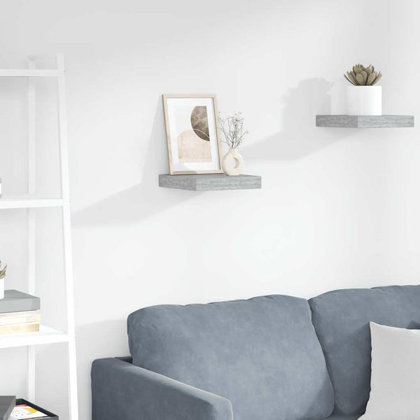 vidaXL Floating Wall Shelf Concrete Gray 23x23.5x3.8 cm MDF