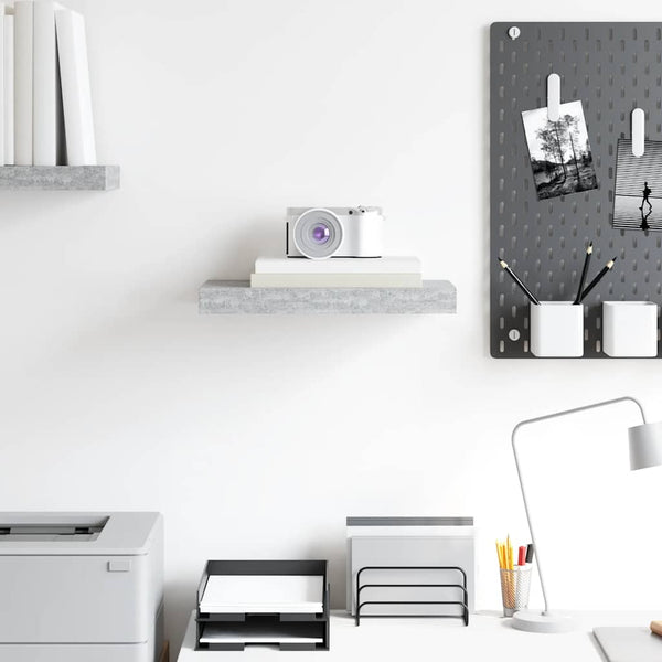vidaXL Floating Wall Shelf Concrete Gray 40x23x3.8 cm MDF