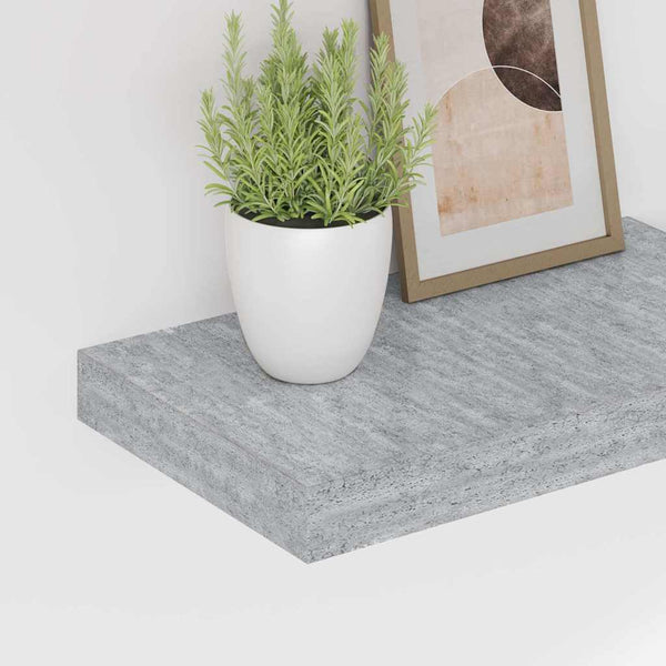 vidaXL Floating Wall Shelf Concrete Gray 40x23x3.8 cm MDF
