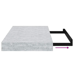 vidaXL Floating Wall Shelf Concrete Gray 40x23x3.8 cm MDF