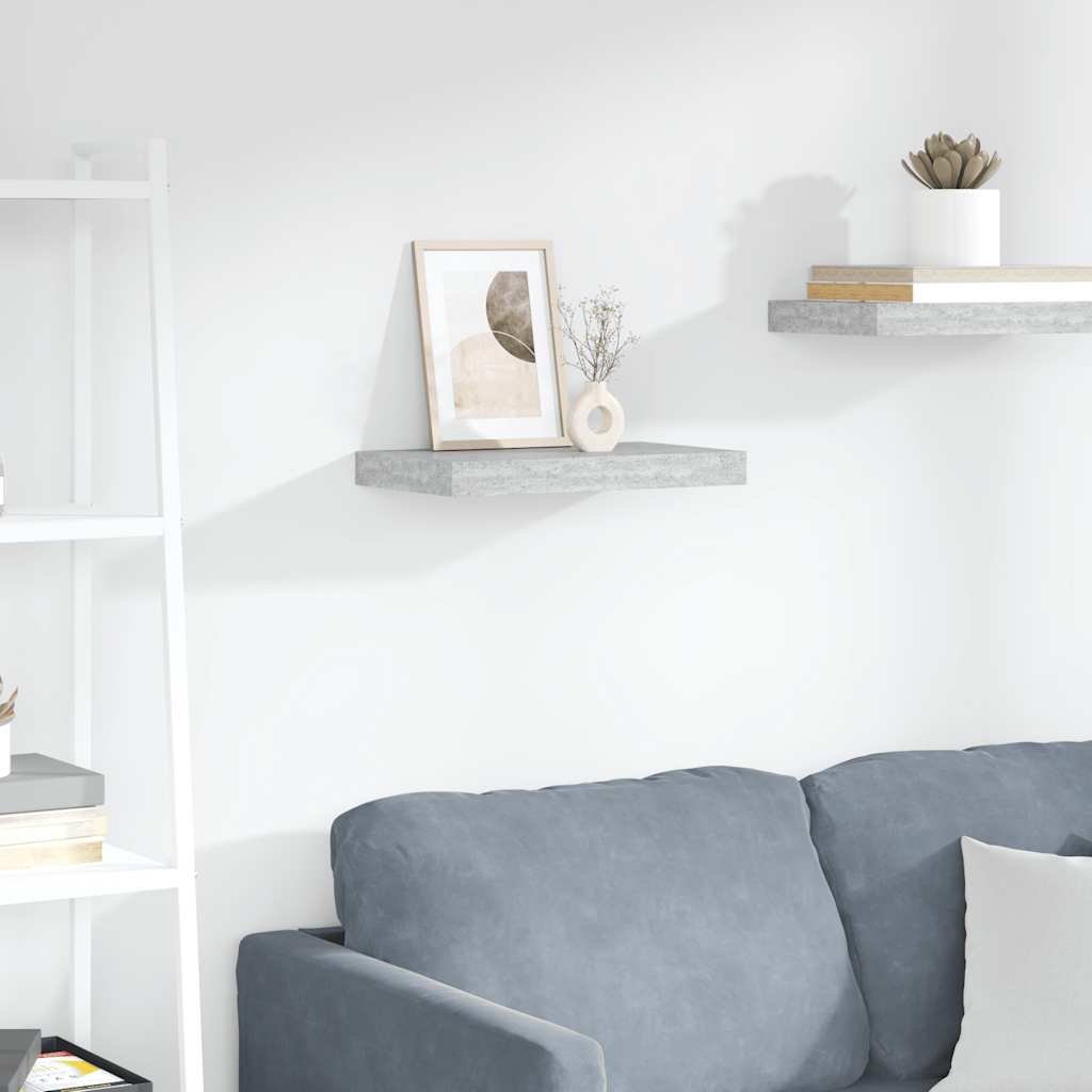 vidaXL Floating Wall Shelf Concrete Gray 40x23x3.8 cm MDF