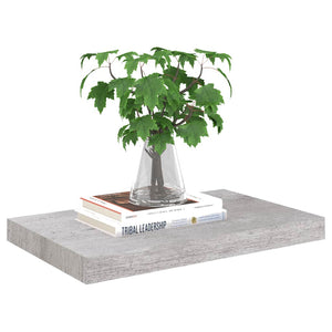 vidaXL Floating Wall Shelf Concrete Gray 50x23x3.8 cm MDF