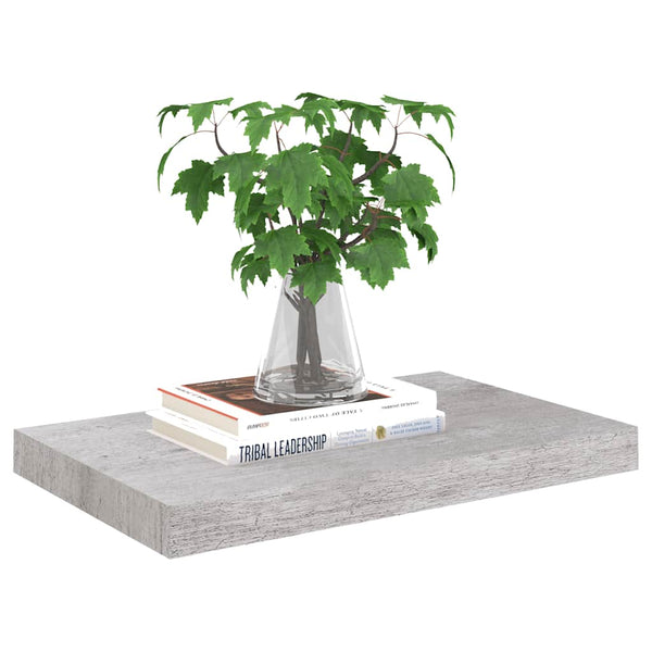 vidaXL Floating Wall Shelf Concrete Gray 50x23x3.8 cm MDF