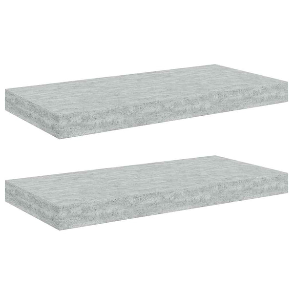 vidaXL Floating Shelves 2 pcs. Concrete Gray 50x23x3.8 cm MDF