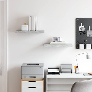 vidaXL Floating Shelves 2 pcs. Concrete Gray 50x23x3.8 cm MDF