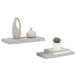 vidaXL Floating Shelves 2 pcs. Concrete Gray 50x23x3.8 cm MDF