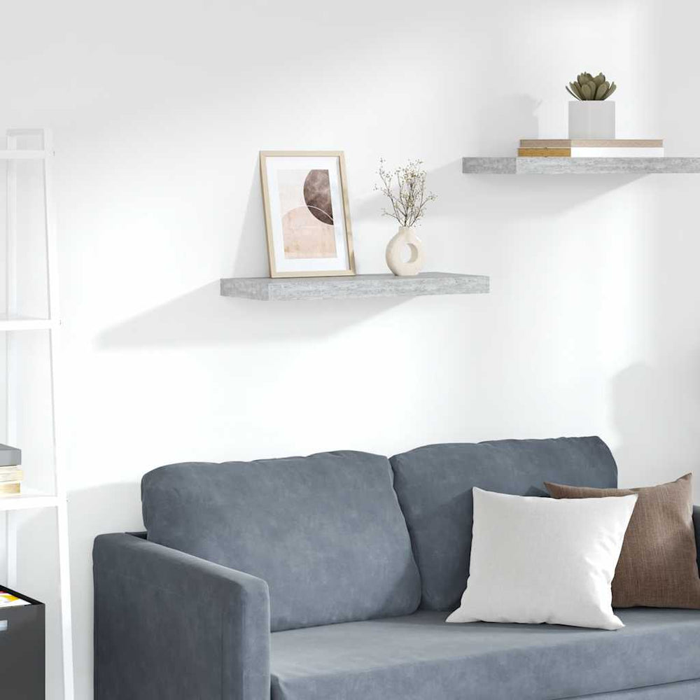 vidaXL Floating Wall Shelf Concrete Gray 60x23.5x3.8 cm MDF