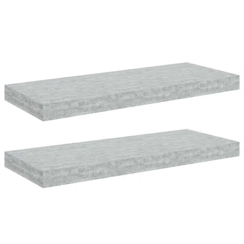 vidaXL Floating Shelves 2 pcs. Concrete Grey 60x23.5x3.8 cm MDF