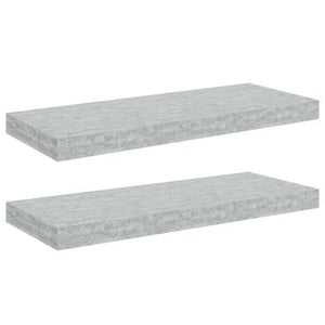 vidaXL Floating Shelves 2 pcs. Concrete Grey 60x23.5x3.8 cm MDF