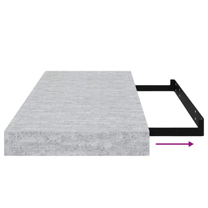 vidaXL Floating Shelves 2 pcs. Concrete Grey 60x23.5x3.8 cm MDF