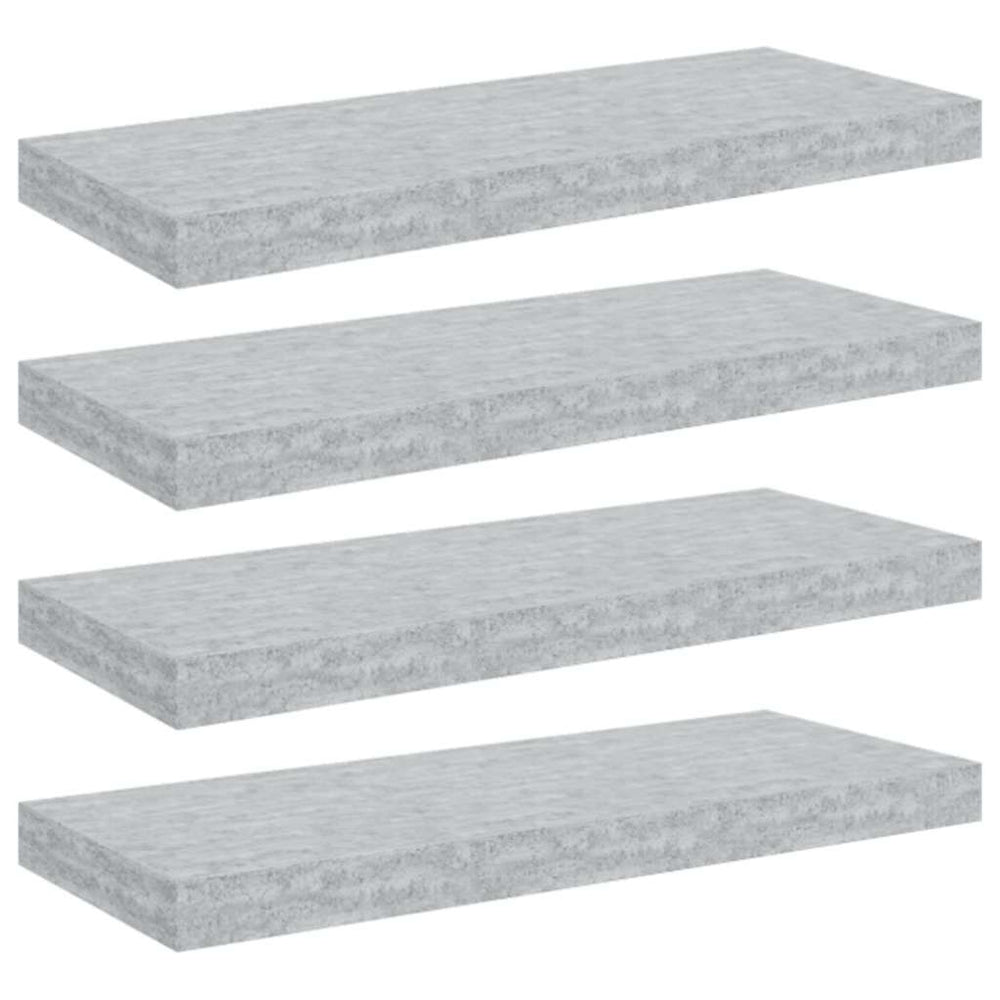 vidaXL Floating Shelves 4 pcs Concrete Grey 60x23.5x3.8 cm MDF