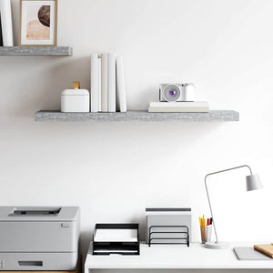 vidaXL Floating Wall Shelf Concrete Gray 80x23.5x3.8 cm MDF
