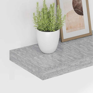 vidaXL Floating Wall Shelf Concrete Gray 80x23.5x3.8 cm MDF