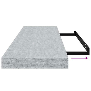 vidaXL Floating Wall Shelf Concrete Gray 80x23.5x3.8 cm MDF