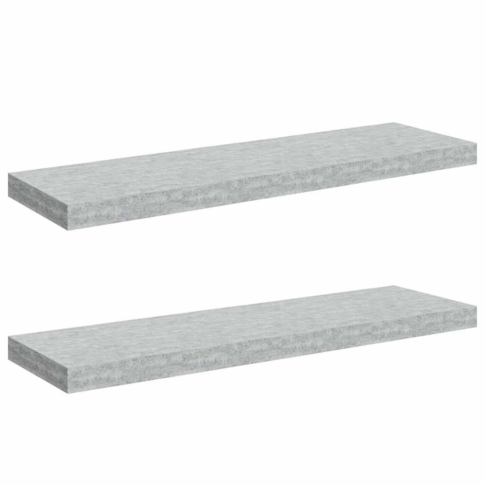 vidaXL Floating Wall Shelves 2 pcs Concrete Grey 80x23.5x3.8 cm MDF