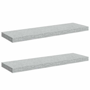 vidaXL Floating Wall Shelves 2 pcs Concrete Grey 80x23.5x3.8 cm MDF