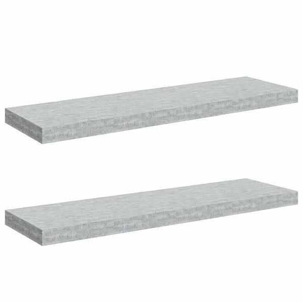 vidaXL Floating Wall Shelves 2 pcs Concrete Grey 80x23.5x3.8 cm MDF