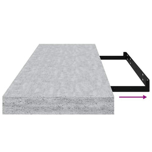 vidaXL Floating Wall Shelves 2 pcs Concrete Grey 80x23.5x3.8 cm MDF