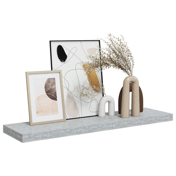 vidaXL Floating Wall Shelf Concrete Grey 90x23.5x3.8 cm MDF