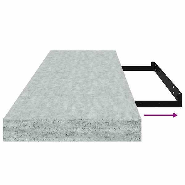 vidaXL Floating Wall Shelf Concrete Grey 90x23.5x3.8 cm MDF