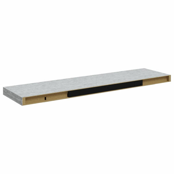 vidaXL Floating Wall Shelves 2 pcs Concrete Grey 90x23.5x3.8 cm MDF