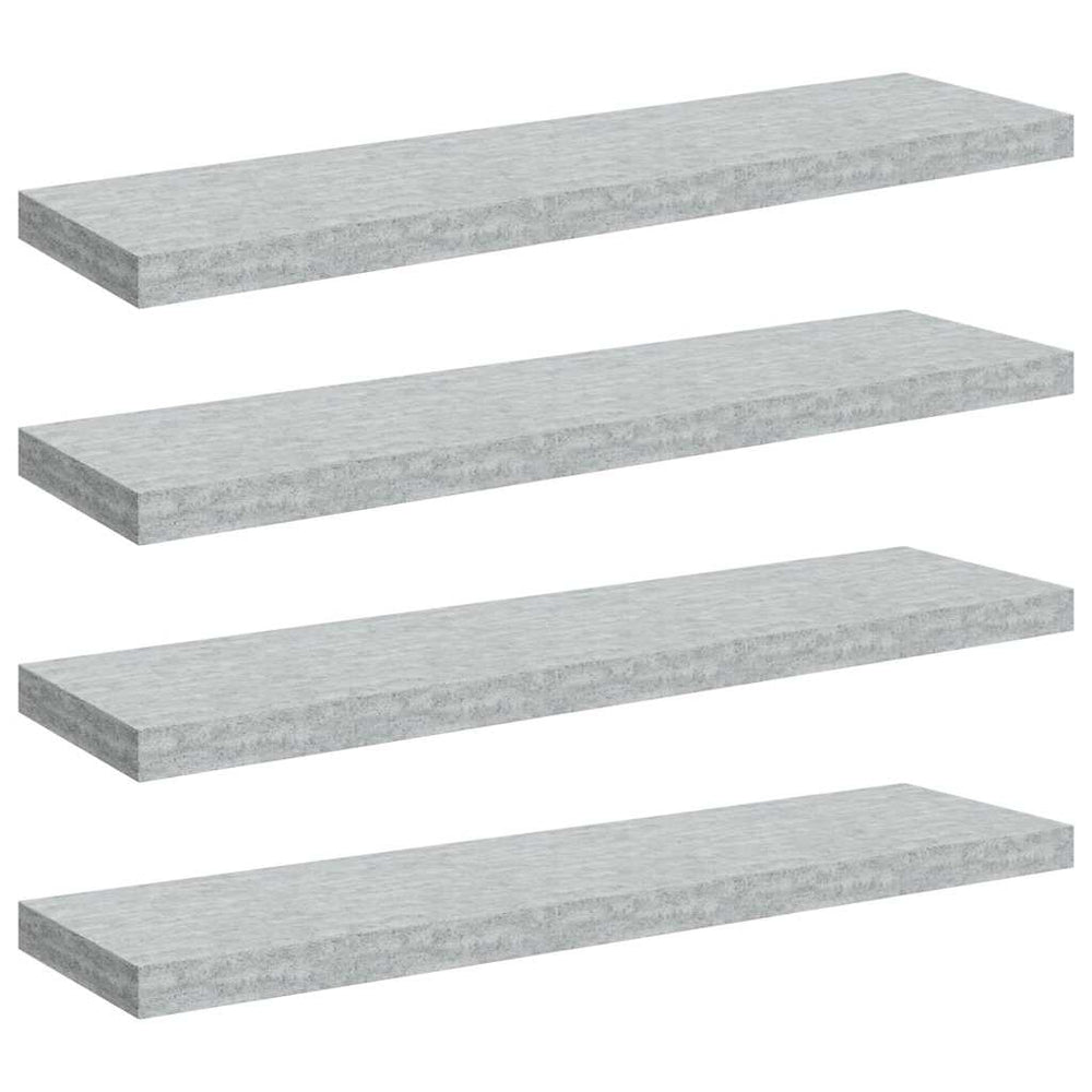vidaXL Floating Shelves 4 pcs. Concrete Gray 90x23.5x3.8 cm MDF