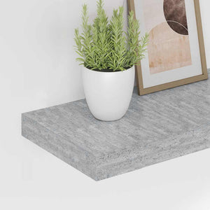 vidaXL Floating Wall Shelf Concrete Grey 120x23.5x3.8 cm MDF