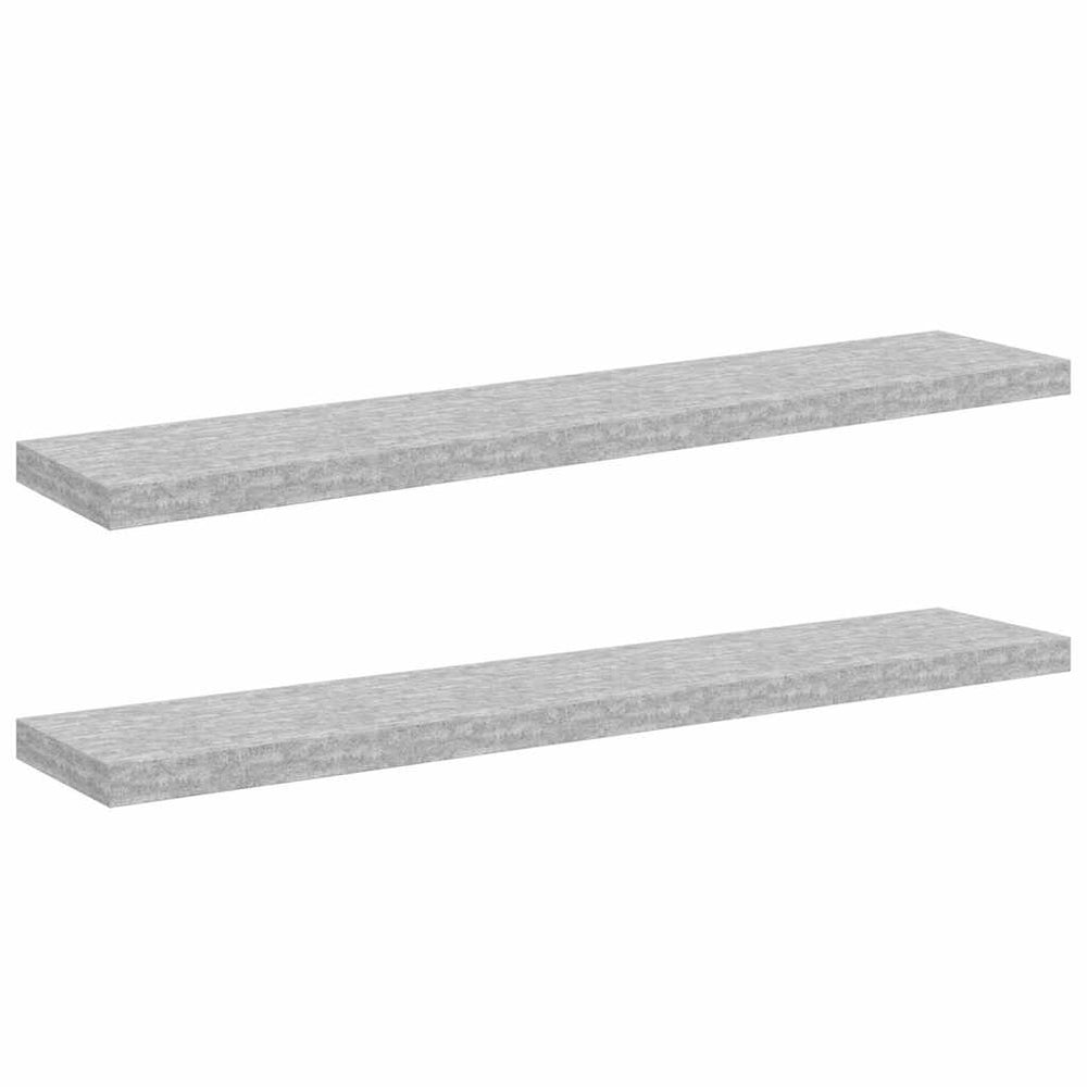 vidaXL Floating Shelves 2 pcs Concrete Grey 120x23.5x3.8 cm MDF