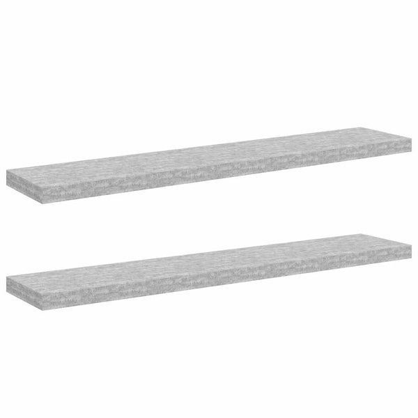 vidaXL Floating Shelves 2 pcs Concrete Grey 120x23.5x3.8 cm MDF