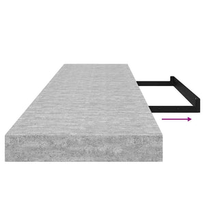 vidaXL Floating Shelves 2 pcs Concrete Grey 120x23.5x3.8 cm MDF